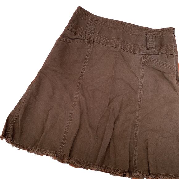 Ann Taylor Brown Knee Length Denim Skirt Coastal Cowgirl Western Size 4 - Picture 2 of 4